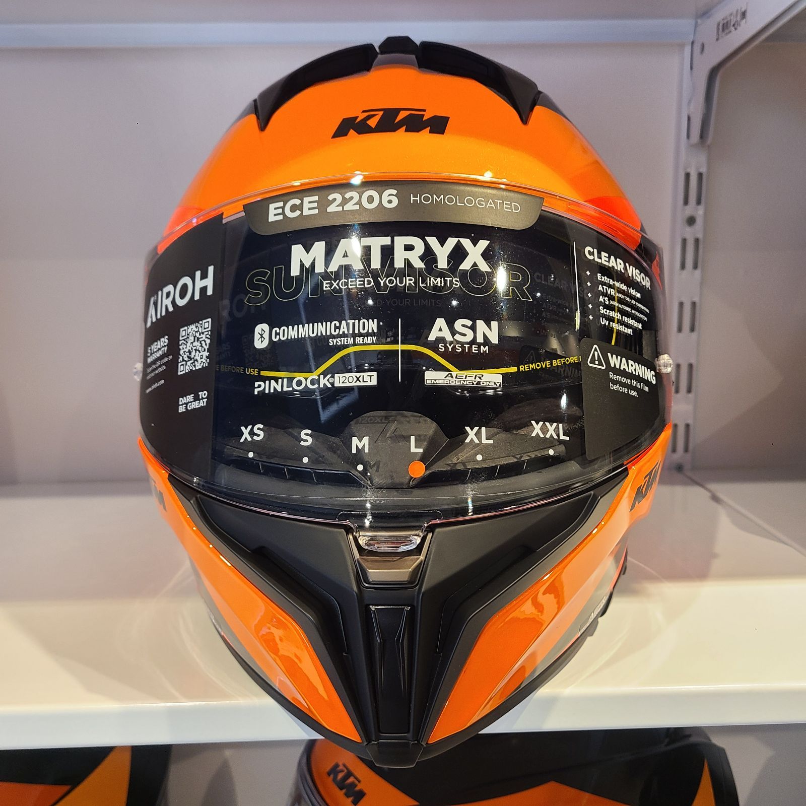 KTM MATRYX HELMET 軽量　フルフェイス　ヘルメット　Airoh　サイズ L サンバイザー付き　着脱式内装　Pinlock® Max Vision 防曇レンズ付属