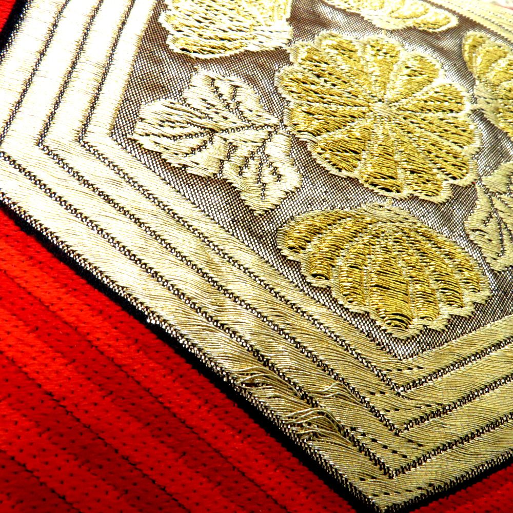 着物月花 シックな流線文様の袋帯 六通柄 正絹 金銀糸