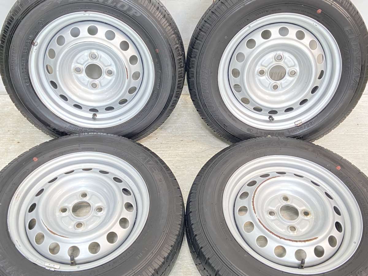 155/80R14 88/86 nダンロップ エナセーブ VAN01 n　 AL n14x5.0  100-4穴 n中古タイヤ サマータイヤ ホイールセット 4本セットn s14240308027