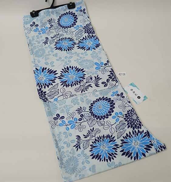 浴衣 単品 仕立て上がり 女性用 綿100％ 4L 白色地 菊柄 NO42136 浴衣 単品 仕立て上がり 女性用 綿100％ 4L 適応身長170-180cm
