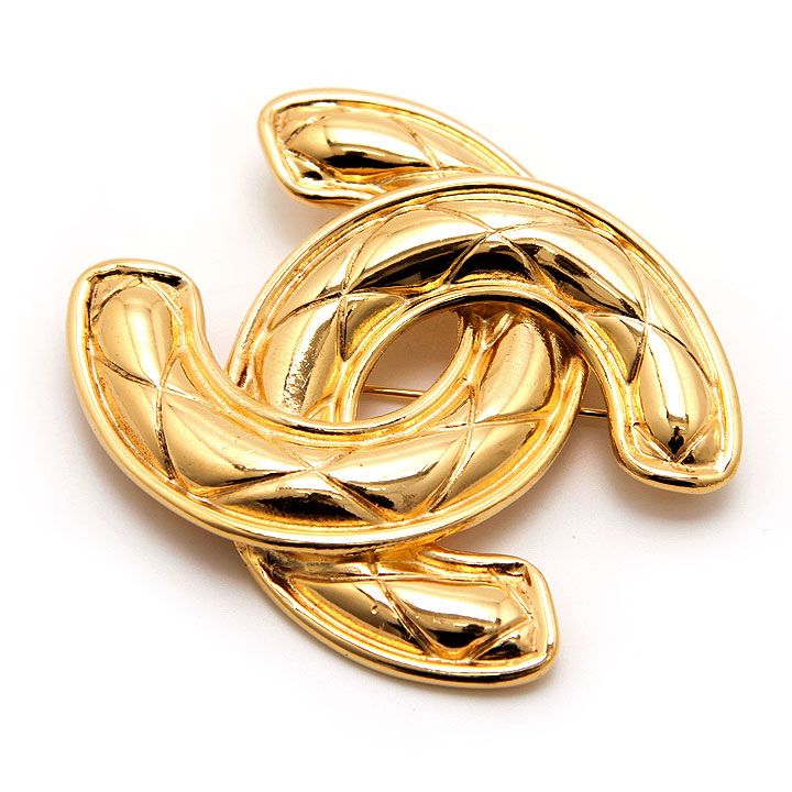 中古 良品】シャネル CHANEL ブローチ ココマーク マトラッセ 1152 GP