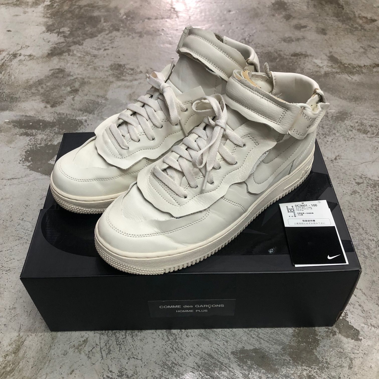 国内正規 COMME des GARCONS Nike Air Force 1 Mid DC3601-100 コラボ レザー エアフォース ミッド  スニーカー コムデギャルソン ナイキ 28cm 73894A1 - メルカリ