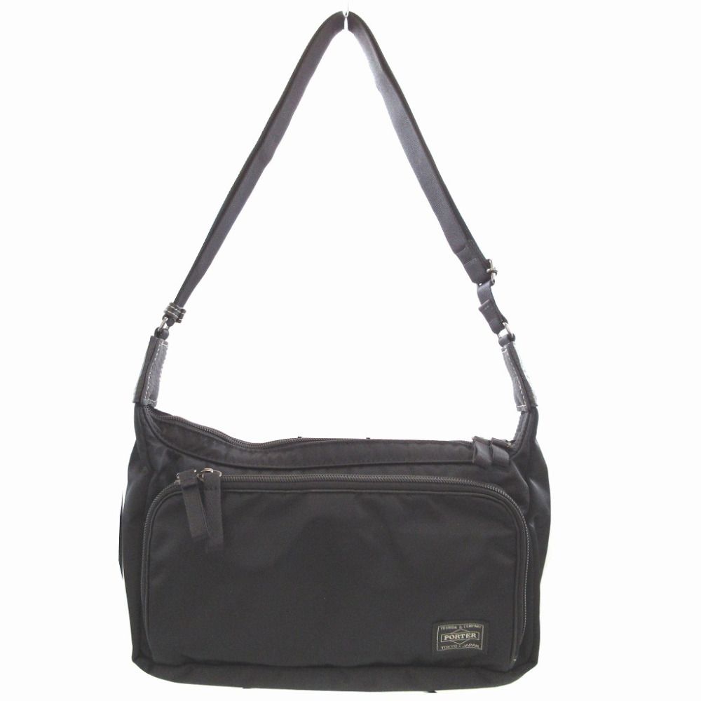 品 ポーター ナイロン レザー ブラック 黒 ショルダーバッグ 0607 PORTER
