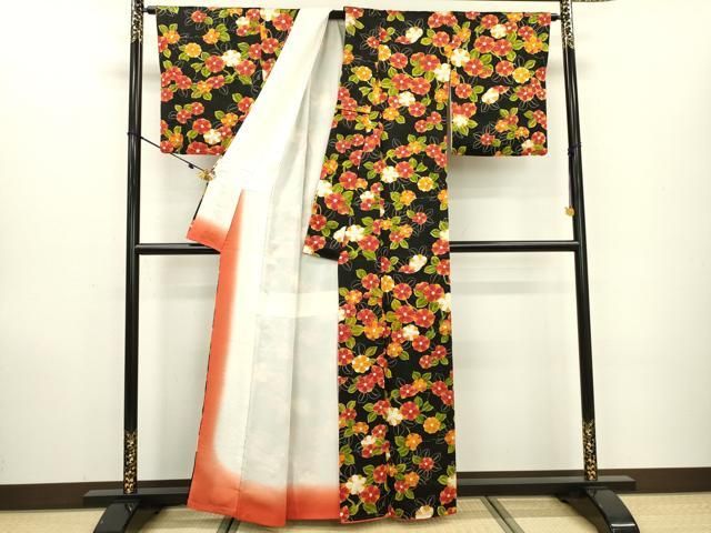 A29 紅芸　紅型　単衣　小紋　日本伝統柄　正絹 A29 紅芸 紅型 単衣 小紋 日本伝統柄 正絹