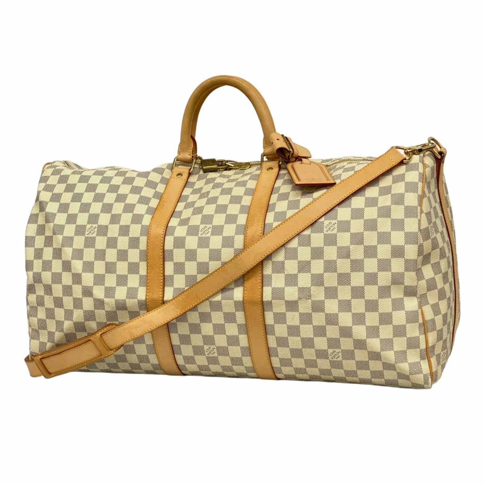 ルイ ヴィトン Louis Vuitton ルイ ヴィトン ボストンバッグ ダミエ アズール キーポルバンドリエール55 N41429 ホワイトメンズ レディース