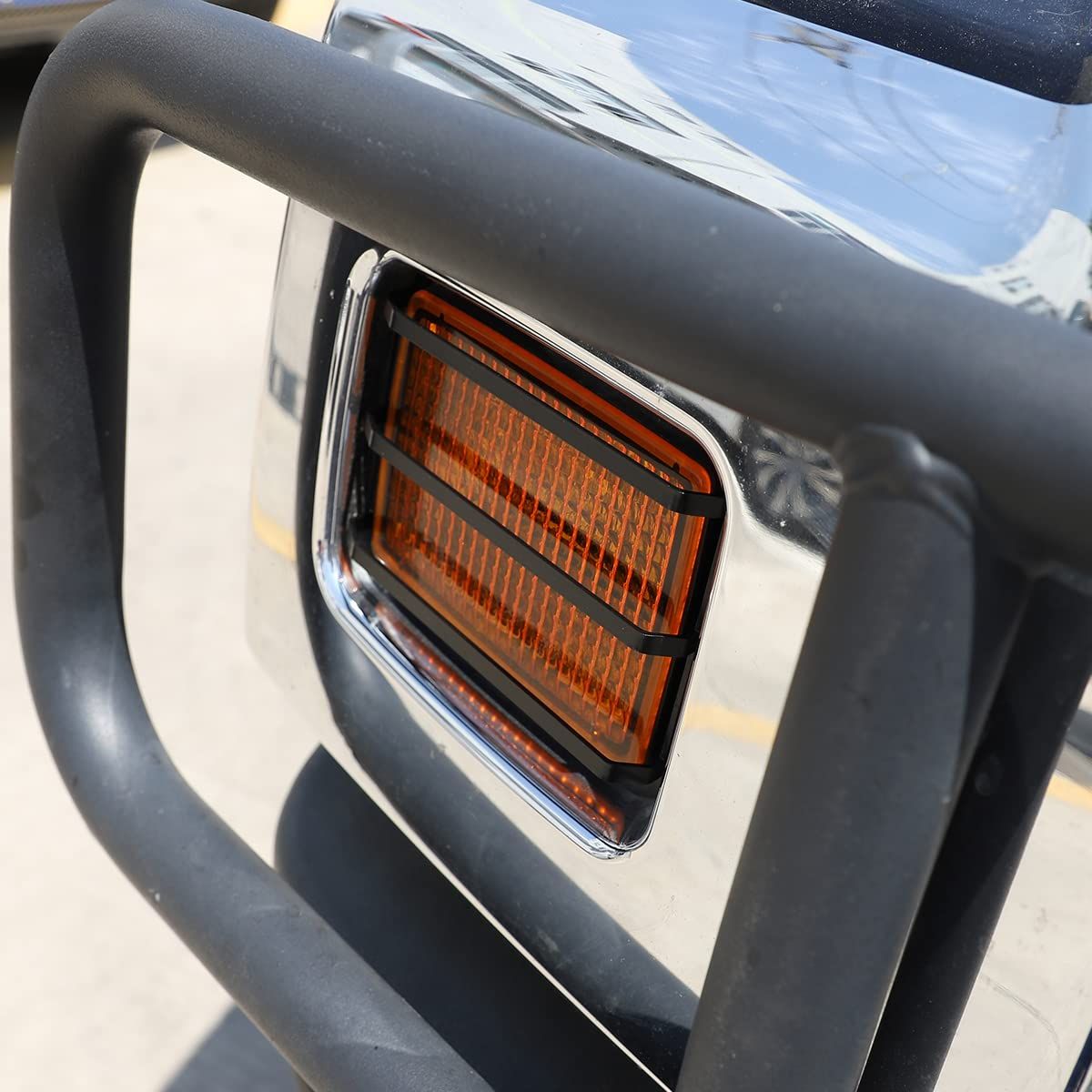 金属 2003-2009に適用 フロントウインカーライトカバーガード H2 フロントランプカバー ハマー 外装パーツ METYOUCAR