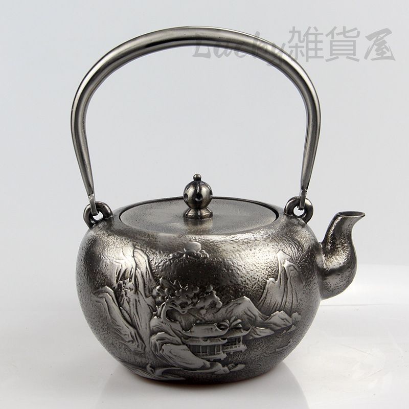 ♥ 鉄瓶 南部鉄器 砂鉄製 手作り コーティングなし老鉄瓶 提梁壺 対応 鉄やかん 鉄分補給 鉄びん 1300ML