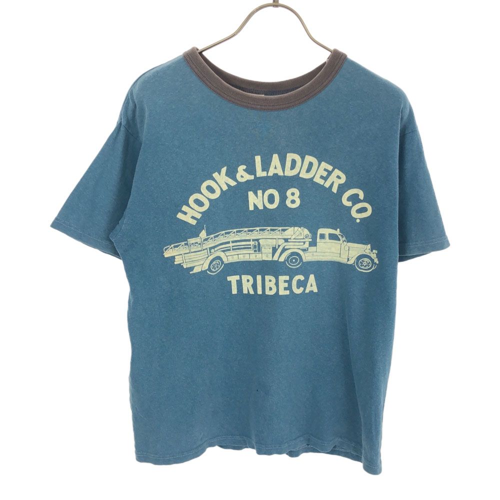フリーホイーラーズ パワーウエアー USA製 バックプリント 半袖 Tシャツ S ブルー系 FREEWHEELERS Power wear メンズ