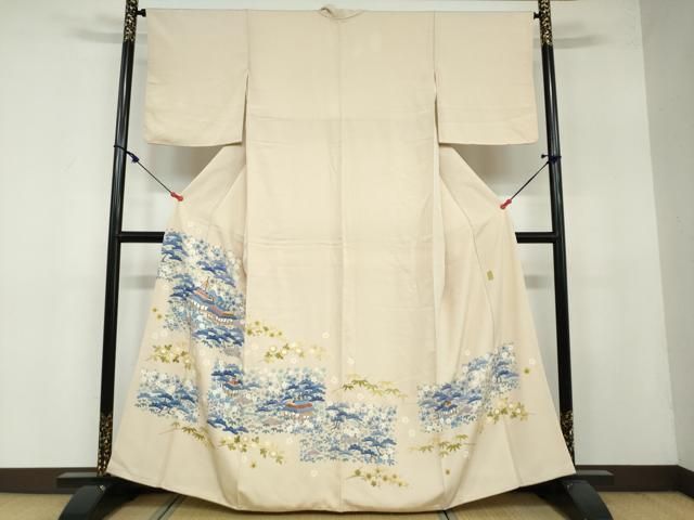 平和屋着物●本加賀友禅作家 金津五雄 色留袖 風景草花文 正絹 DAAY5031ud