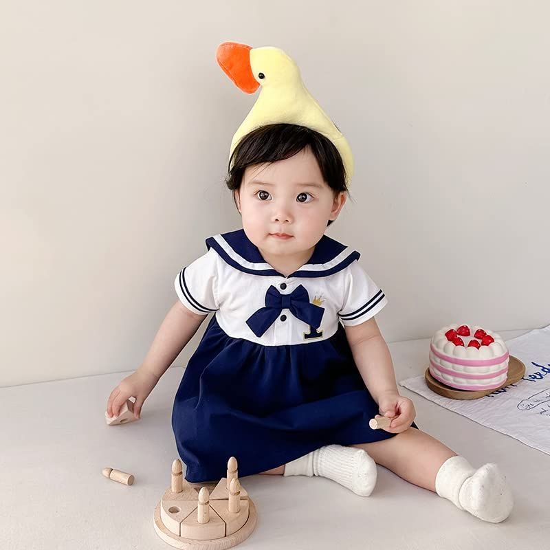 人気商品]ネイビー_80 [Baby koi] ベビー服子供服女の子半袖夏服 
