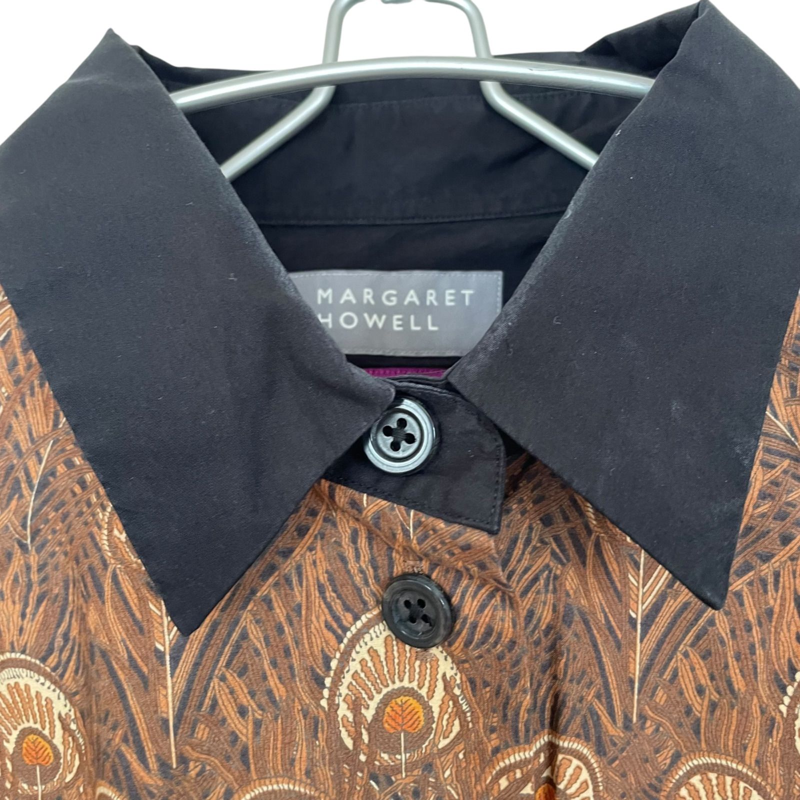 MARGARET HOWELL 羽柄 半袖シャツ MARGARET HOWELL 羽柄 半袖シャツ MARGARET HOWELL