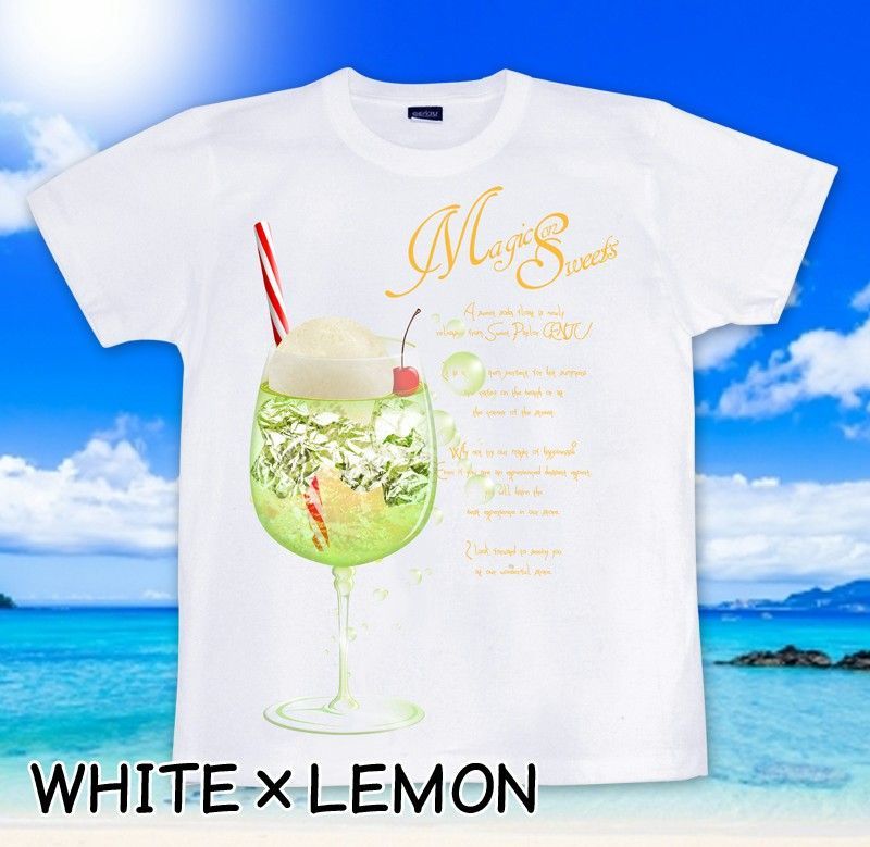 GENJU XXLサイズ スィーツ ソーダ フロート アイスクリーム ビーチ メンズ Tシャツ 半袖 SodaFloatDreame  