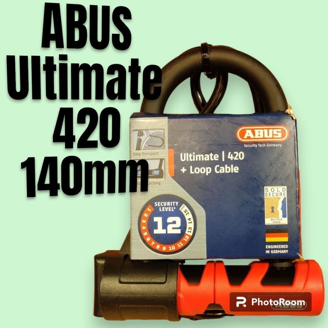 最強ロック ABUS Ultimate 420 140㎜ケーブル です 自転車の盗難防止に最適なカギ アブス アルティメイト 420