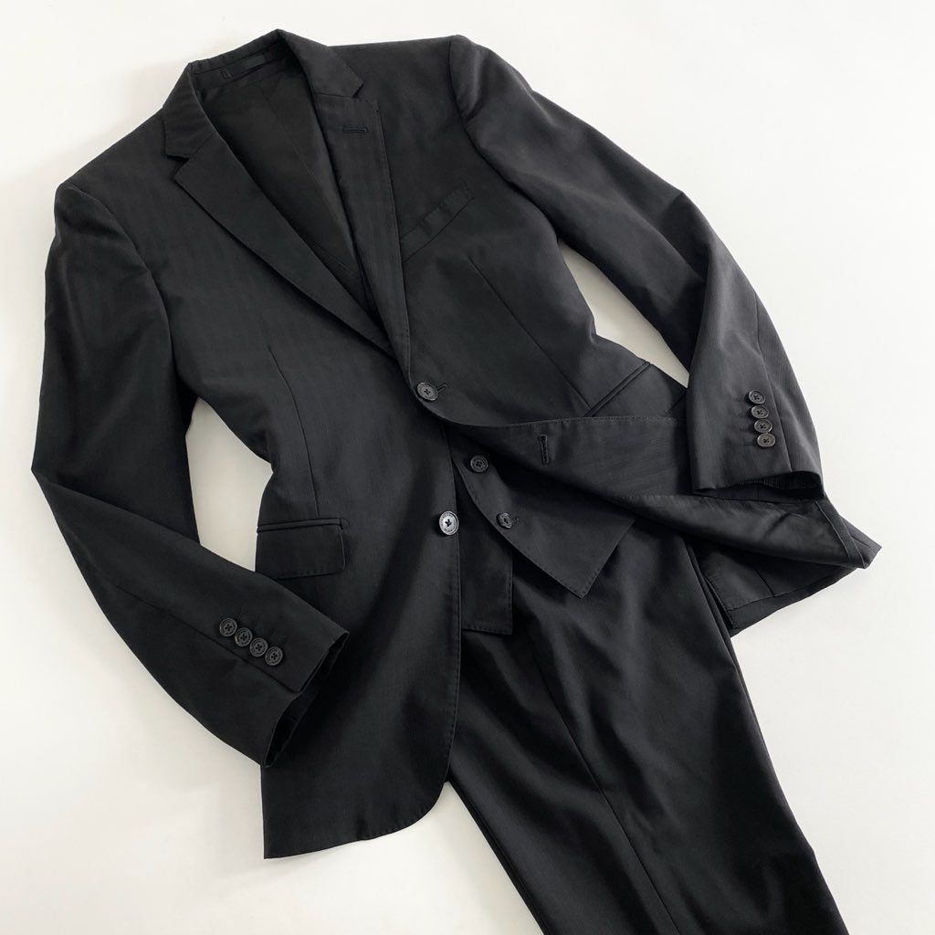 バーバリーブラックレーベル シングル ビジネス スーツ グレー 2B チェック柄 美品 バーバリーブラックレーベル シングルスーツ チェック ノバ