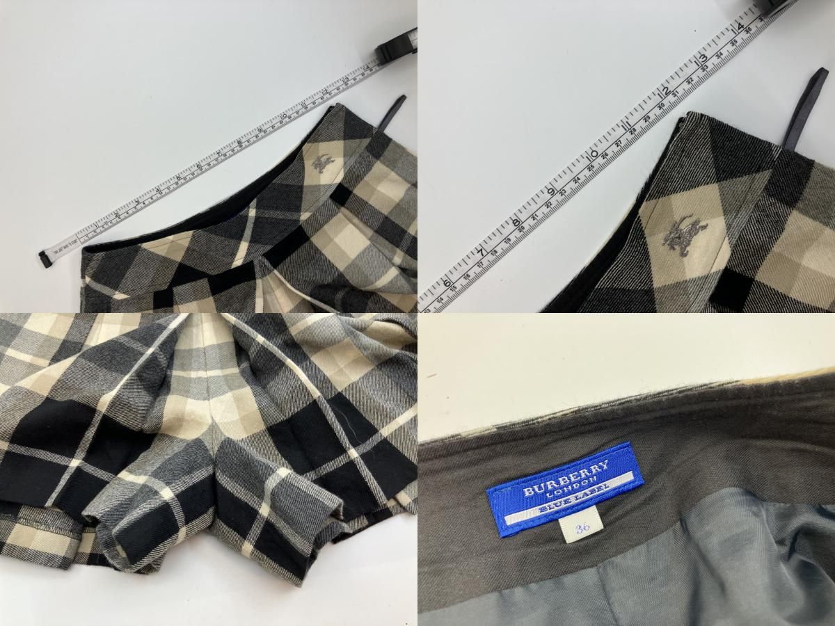 BURBERRY ブルーレーベル チェック柄 キュロット スカート 36