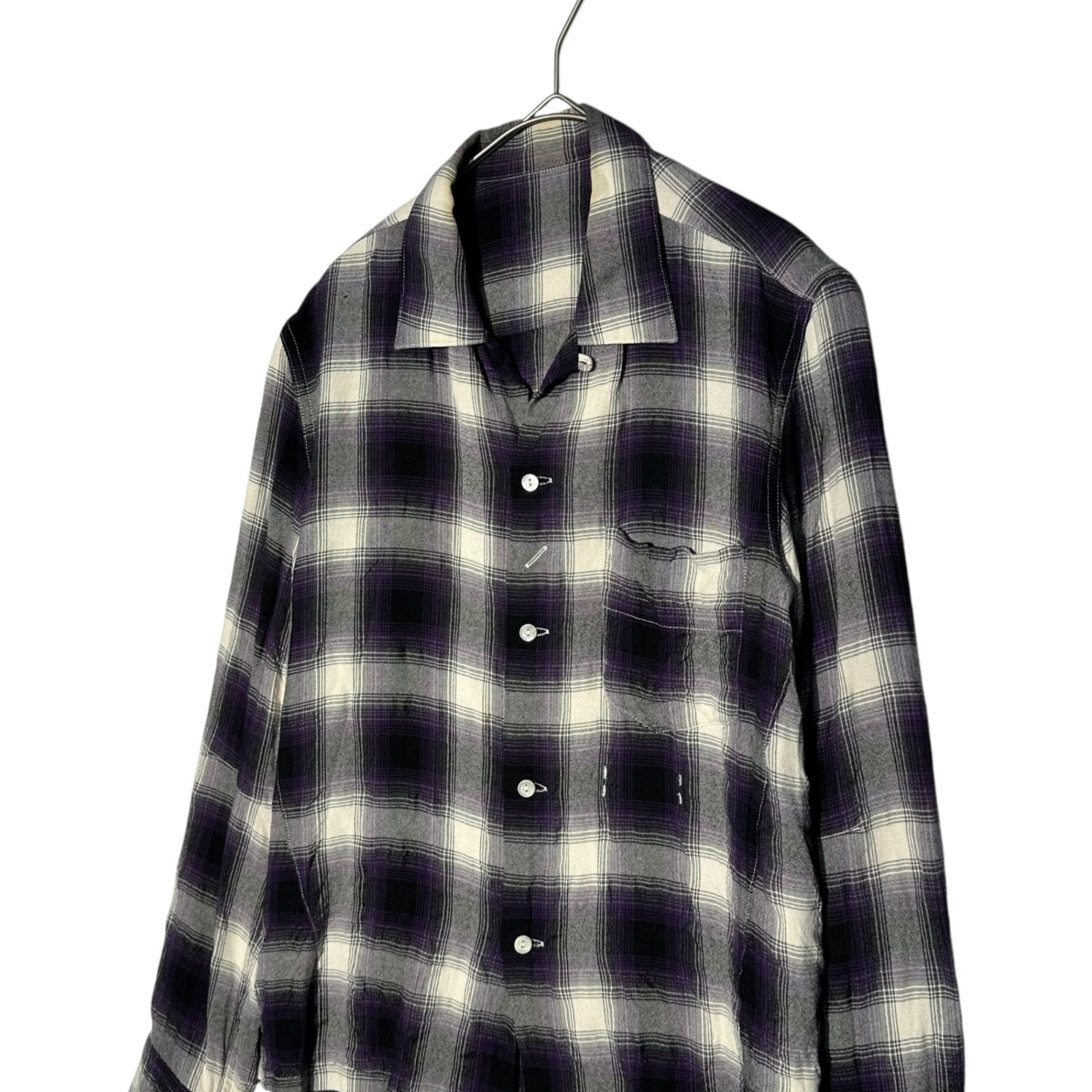 NUMBER (N)INE(ナンバーナイン) 09SS open collar check shirt 