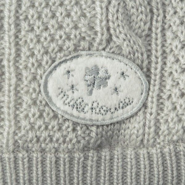 ふんわりソフトなケーブル編みニットフード フリー