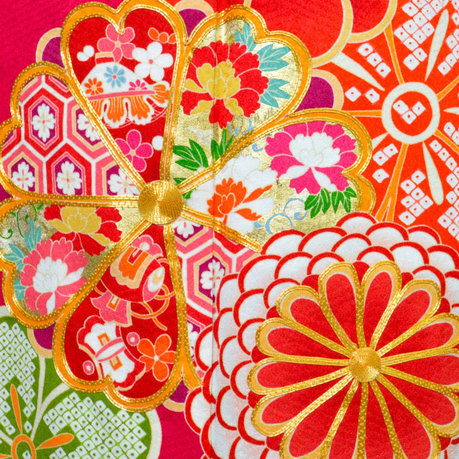 美品》正絹 振袖フルセット S〜Lサイズ 成人式 呉服店取扱品 金駒刺繍