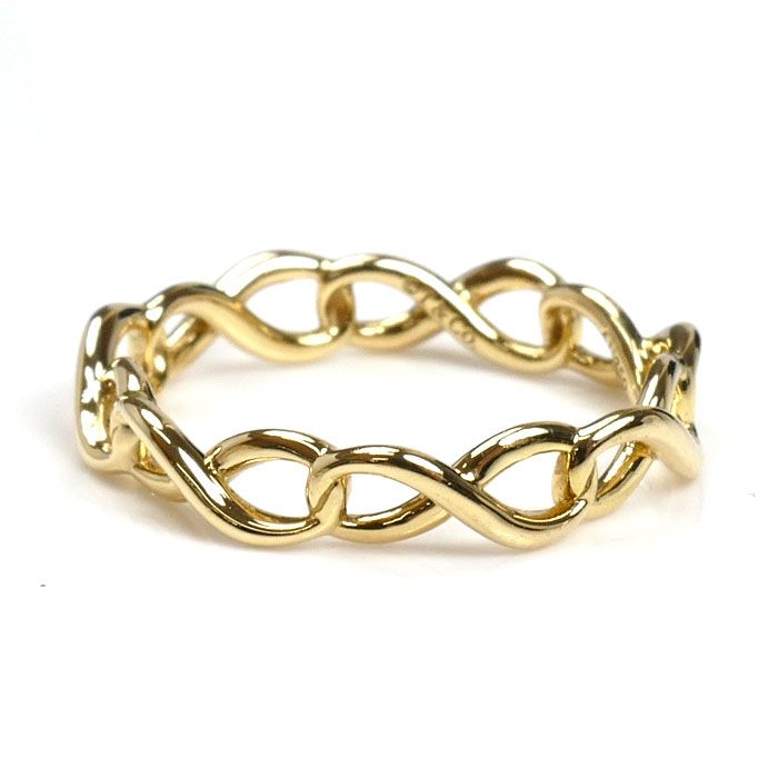 TIFFANY-Co. ティファニー K18YG イエローゴールド インフィニティ ナローバンド リング 指輪 8号 1.7g レディース FORTGASGNV_COM_BR