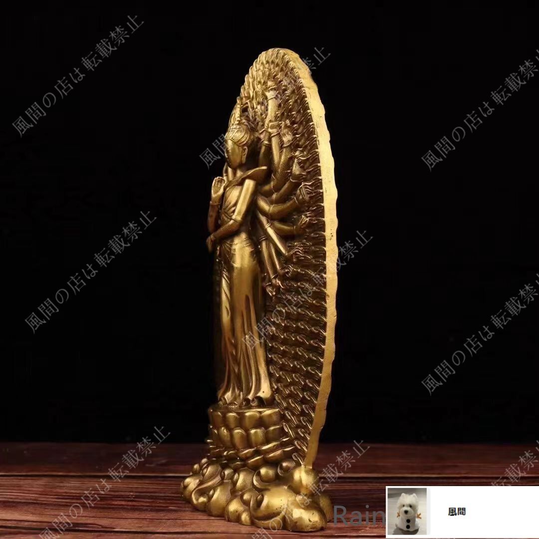新品・未使用】千手観音菩薩像 銅器 チベット仏 観音像 仏教美術