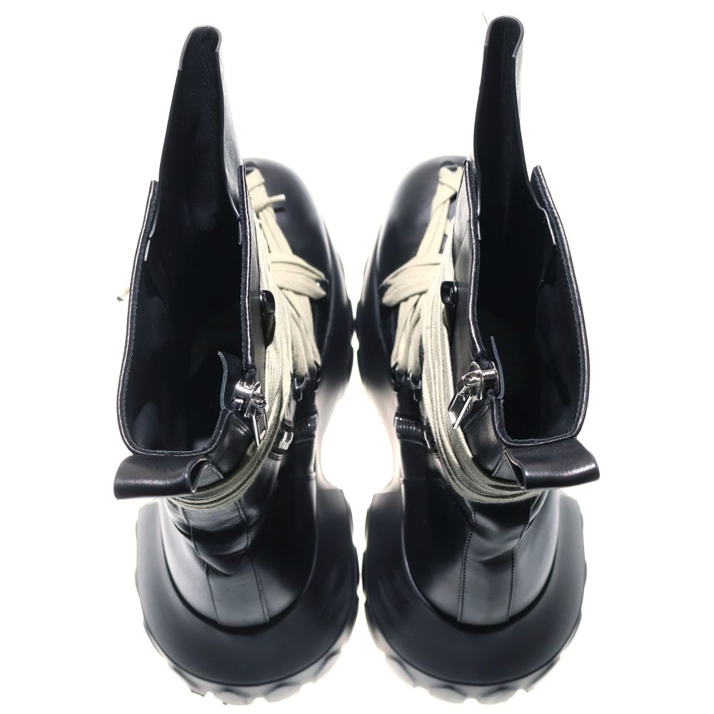 Rick Owensメガトラクター 厚底レザーシューズ ブラック Rick Owens (リックオウエンス) MEGALACED MEGA TRACTOR メガレース