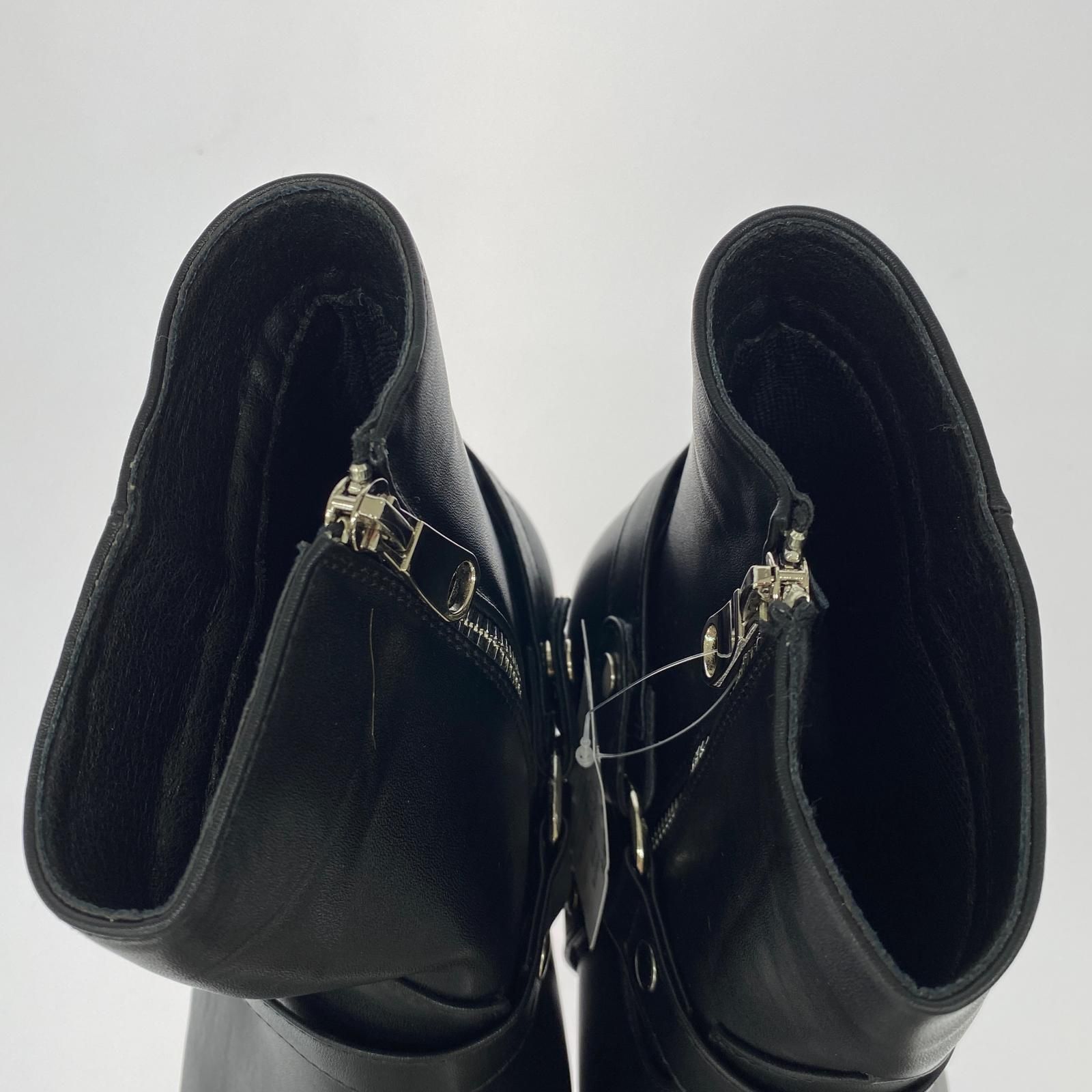 美品　HUNTER ブラック ショートブーツ LOVEHUNTER ラブハンター リングベルト ショートブーツ size44