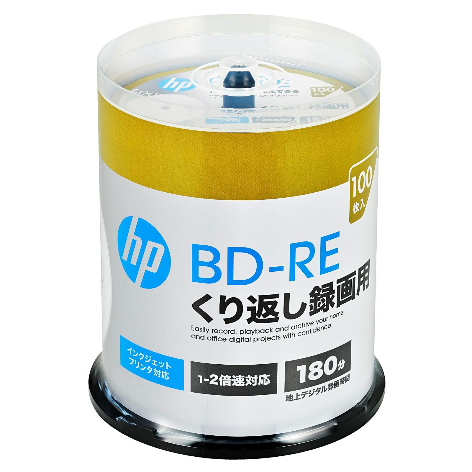 ヒューレット・パッカード(HP) くり返し録画用 ブルーレイディスク BD-RE 25GB 100枚インクジェットプリンタ対応 ホワイト 片面1層  1-2倍速VBE130NP100SH1 - メルカリ