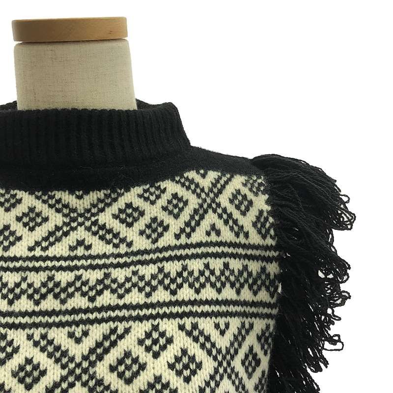 HYKE / ハイク | 2023AW | NORDIC FRINGE SWEATER VEST ベスト | ブラック/ホワイト | レディース HYKE NORDIC FRINGE SWEATER VEST – COLDBECK ONLINE