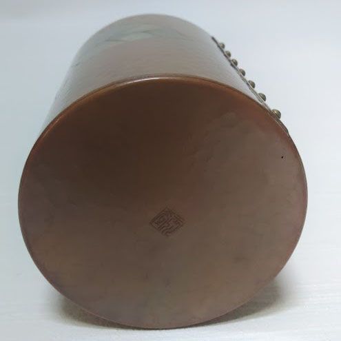 茶筒 鎚起銅器 無形文化財 茶入れ 玉川堂 銅製 茶道具 お稽古道具 ア25