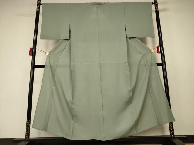 平和屋着物＊夏物 色無地 絽 山葵色 正絹 AABC3429jd