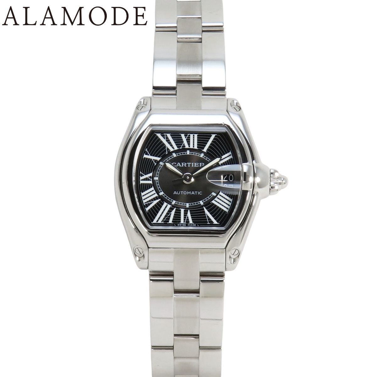 カルティエ ロードスター LM W62041V3 SS 自動巻き 腕時計 ブラック  