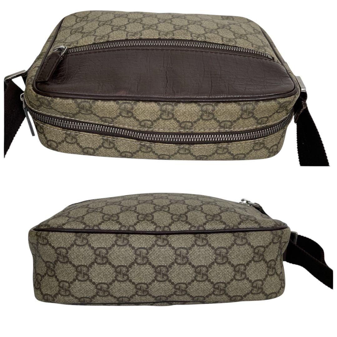 良品✨GUCCI ショルダーバッグ GGスプリーム PVC レザー ブラウン GUCCI ショルダーバッグ PVC GGスプリーム GG柄 グッチ 斜め掛け