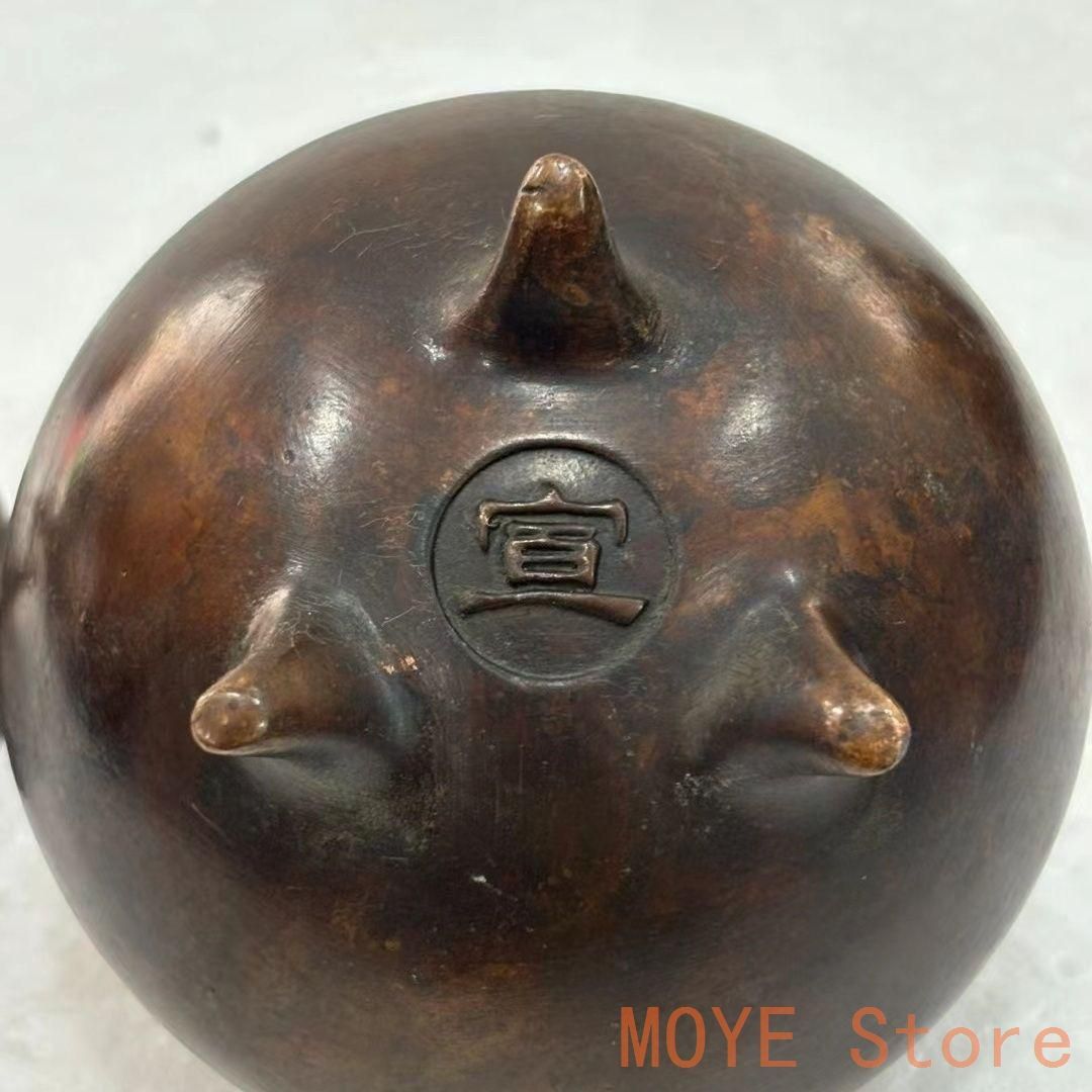 銅製 三足鳳蓋缶 茶道具 香道具 装飾品 工芸品 置物 - メルカリ