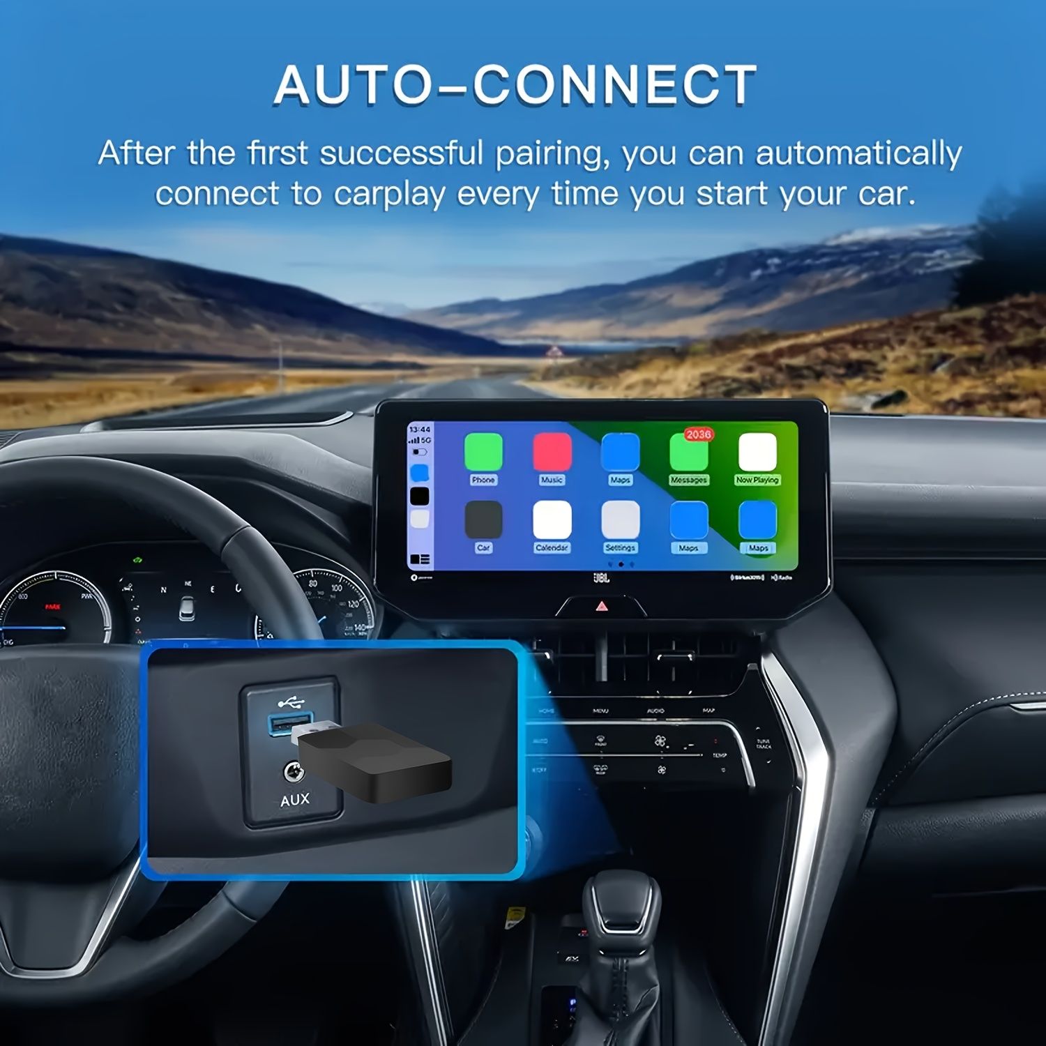 携帯電話用ワイヤレスCarPlayアダプター プラグアンドプレイ低遅延ミニワイヤレッスカープレイアダプター