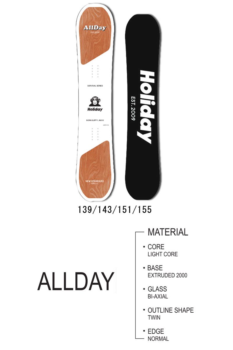 23-24 HOLIDAY ホリデー ALLDAY オールデイ メンズ レディース スノーボード グラトリ パーク ジブ 板 2025 型落ち