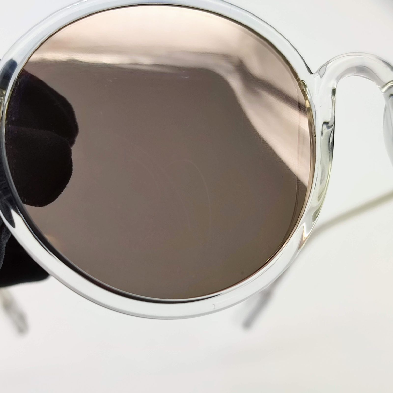 美品】クリスチャンディオール CD ミラーサングラス クリアフレーム