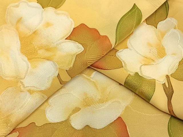 平和屋着物▽上質な小紋 単衣 地紋起こし 枝花文 正絹 AAAV8519fy