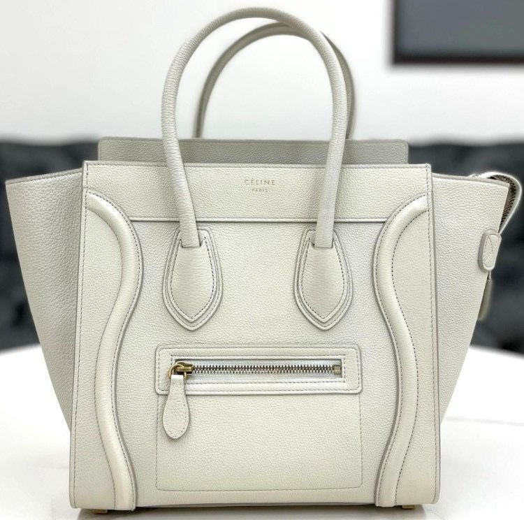 セリーヌ ラゲージ マイクロ レザー ライトグレー ハンドバッグ 2018年