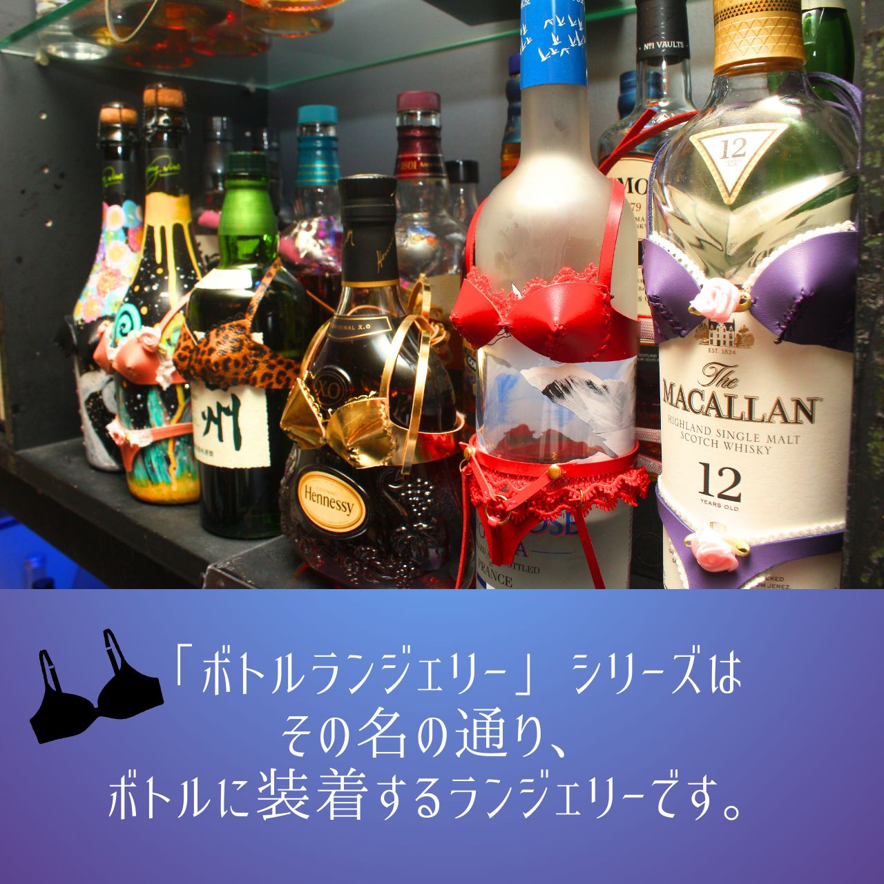 1019ボトルランジェリー 上下セット 赤 黒レース ブラジャー
