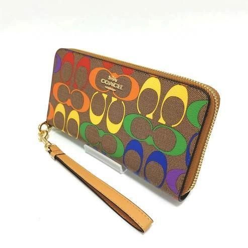 COACH コーチ 新品 レインボー 柄 長財布 レディース 財布 W12