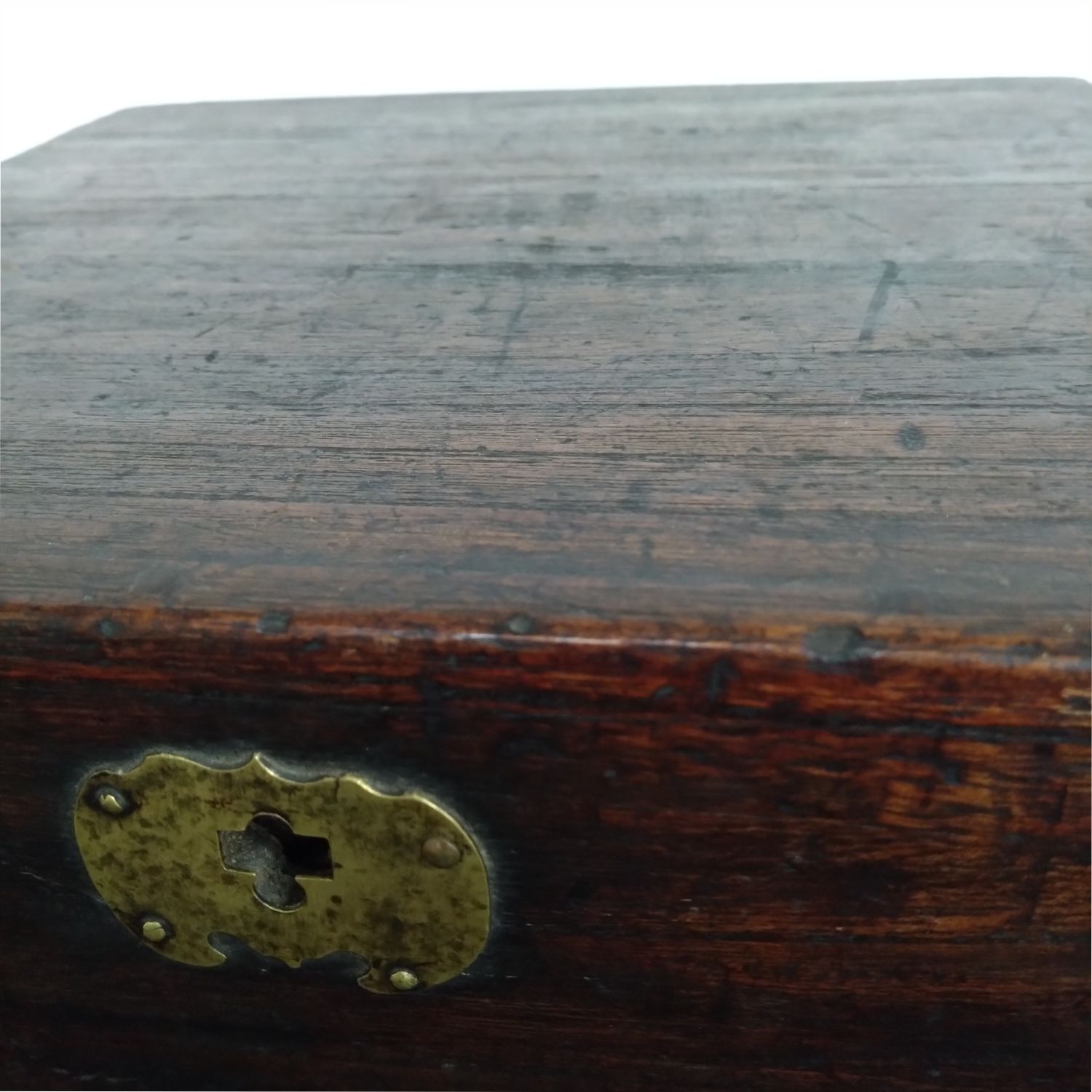 李朝 木製 道具箱 鍵穴付 硯箱 蓋つき重ね箱 高さ23.5cm 0094 - メルカリ