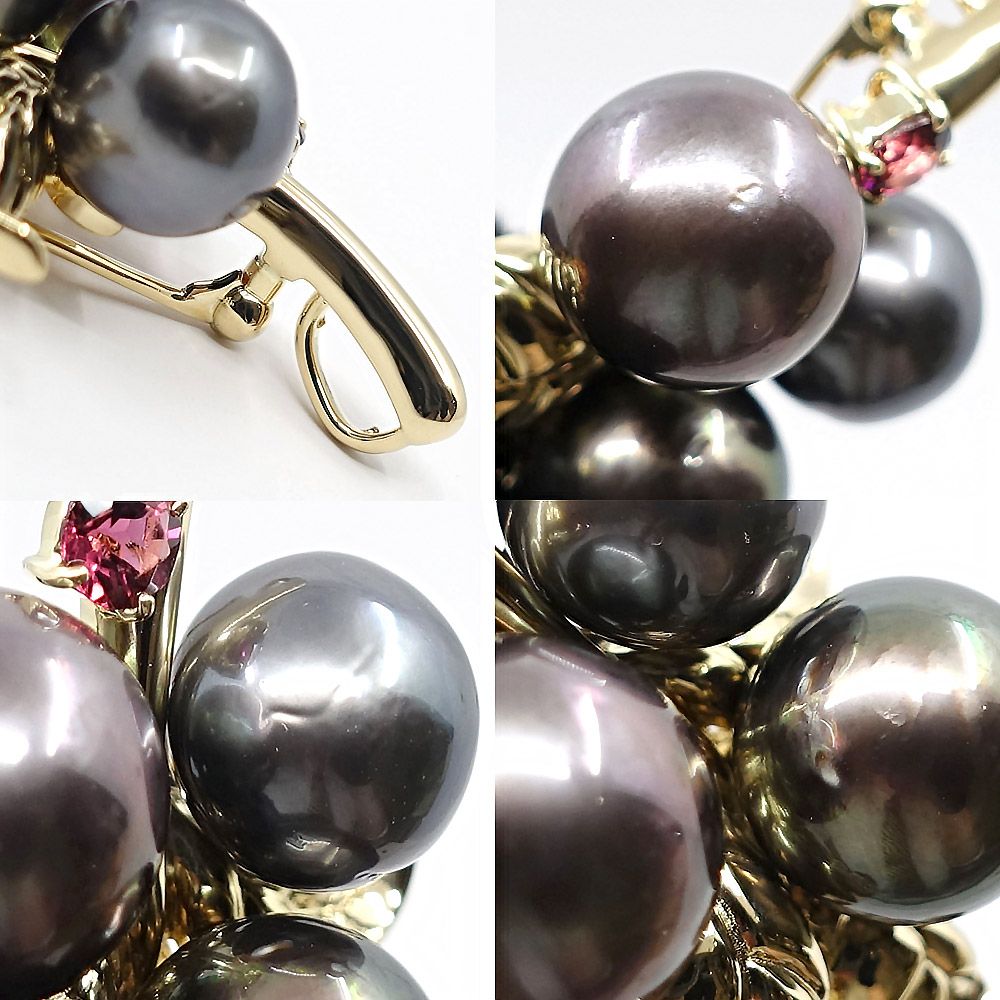 TASAKI　パールピアス　バロックパール　黒真珠　ティアドロップ　田崎真珠 TASAKI パールピアス バロックパール 黒真珠 ティアドロップ 田崎真珠