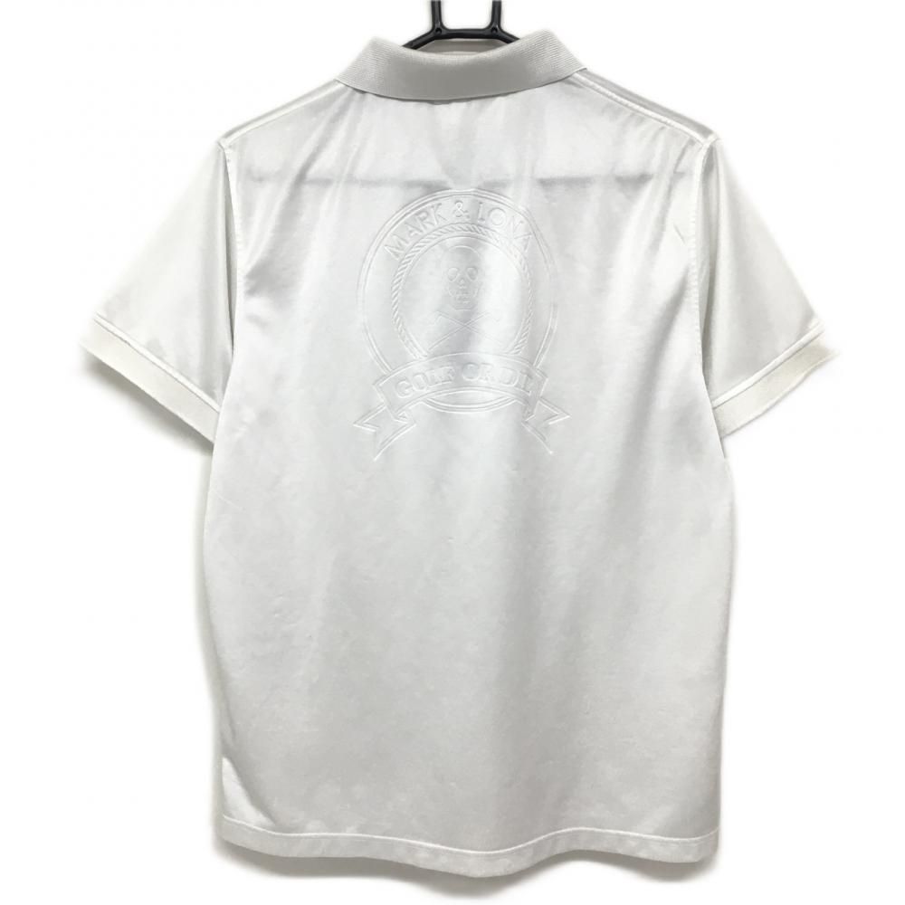 MARK&LONA マークアンドロナ スカル ゴルフ ポロシャツ 2枚襟 38 マークアンドロナ 半袖ポロシャツ 黒×ブラウン 星柄 スカル レディース