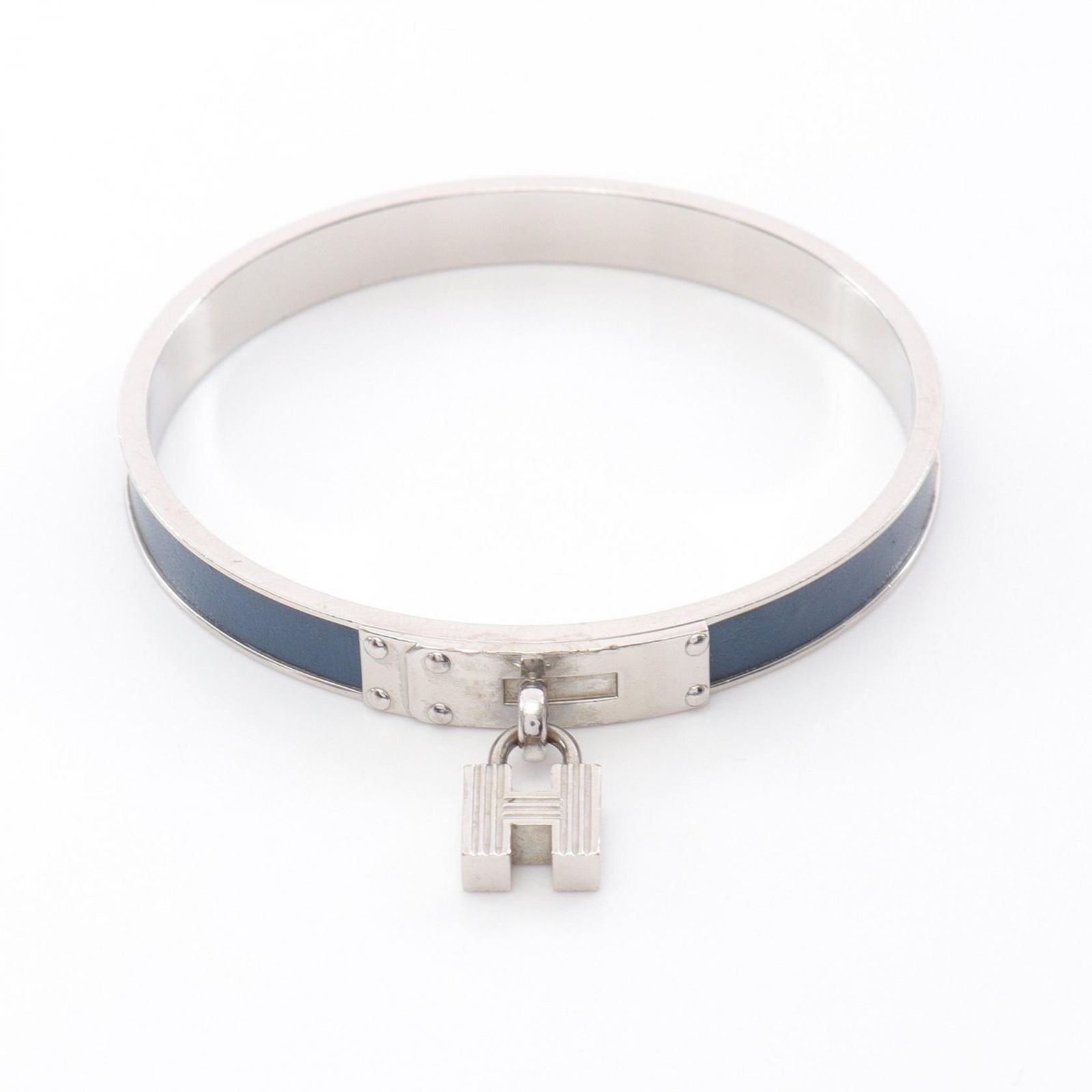 エルメス HERMES バングル ケリーバングル ステンレススチール レザー ケリーバングル レディース Used B