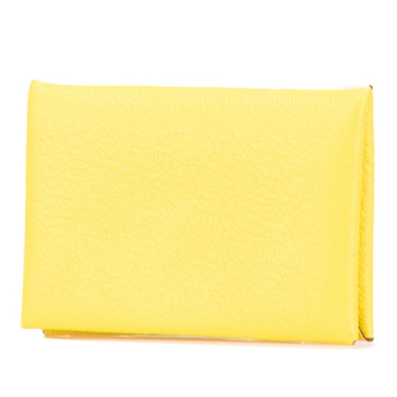 エルメス カルヴィ ライム イエロー シェーブル レディース HERMES 228-32190