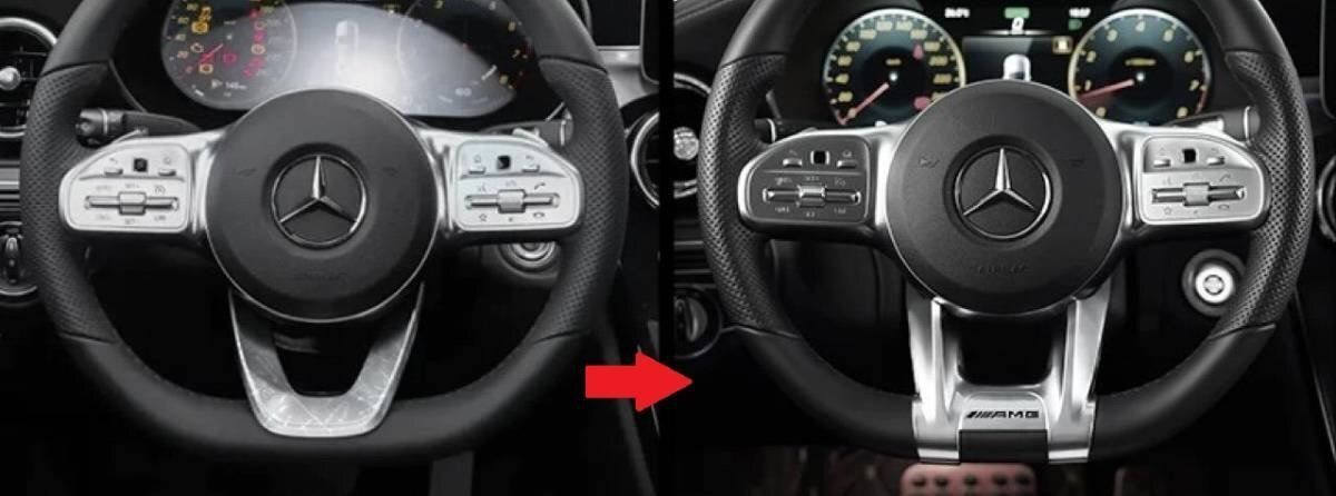 ベンツ ステアリング トリムカバー AMG//w177 w247 a b c e cls