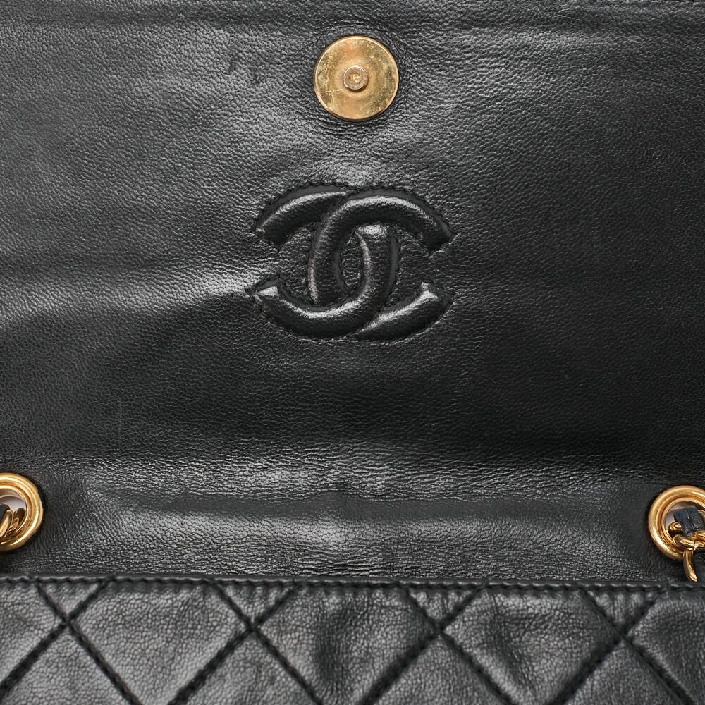 シャネル フリンジチェーンマトラッセ ブラック ココマーク ラムスキン ゴールド CHANEL シャネル チェーンショルダーバッグ マトラッセ ココ