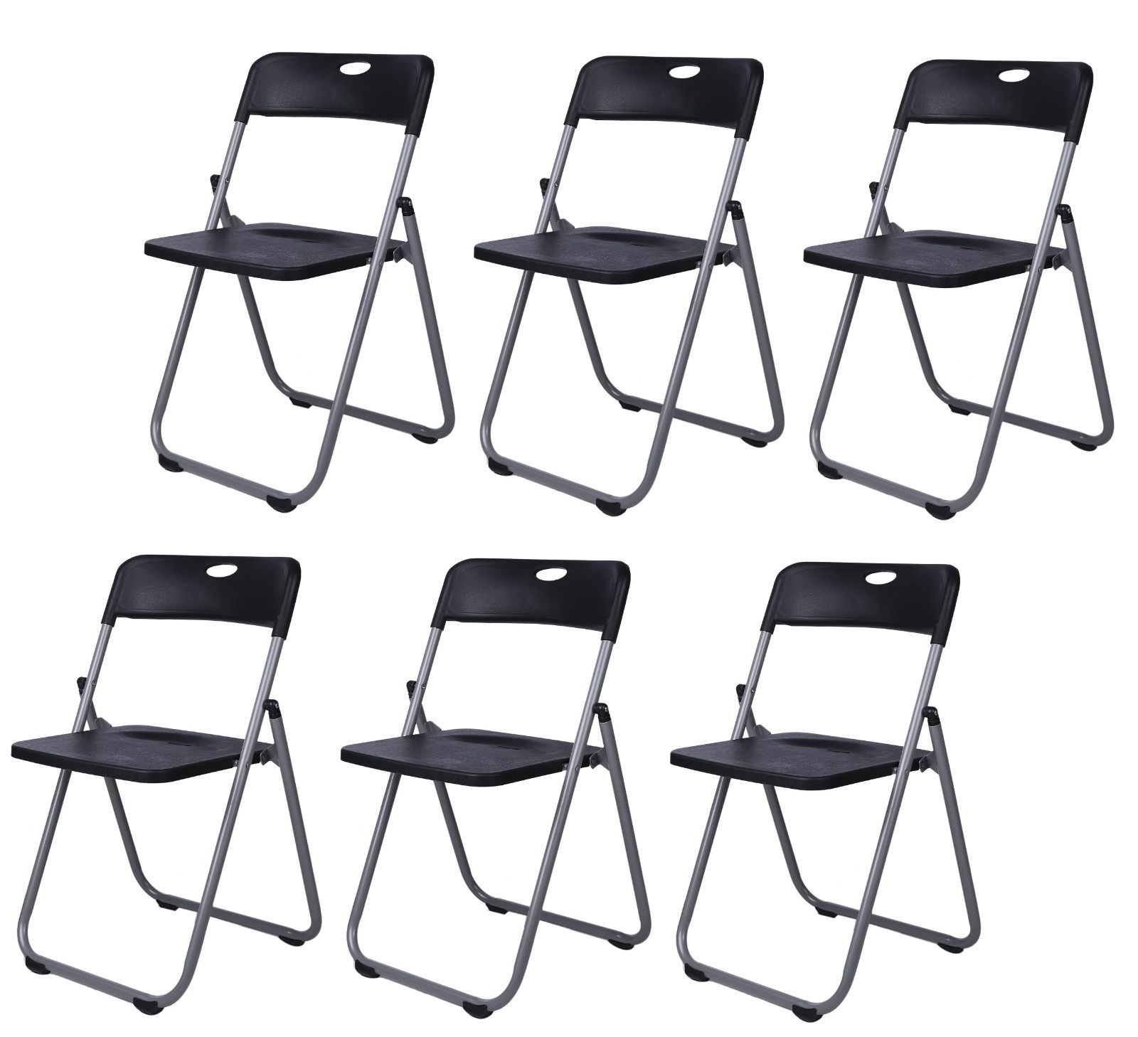 【人気商品】MK-002 6脚) (ブラック 会議イス 6脚セット 折りたたみパイプ椅子 パイプイス