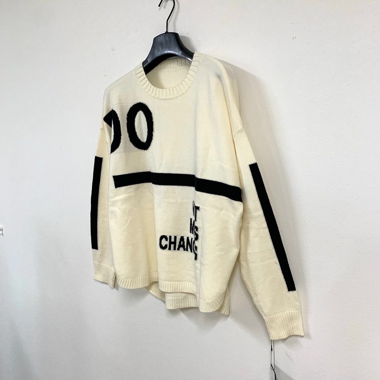 値下げ　スコットクラブ　SCOT CLUB ロゴニットショール SCOT CLUB】スコットクラブ/モノトーン配色ロゴニット