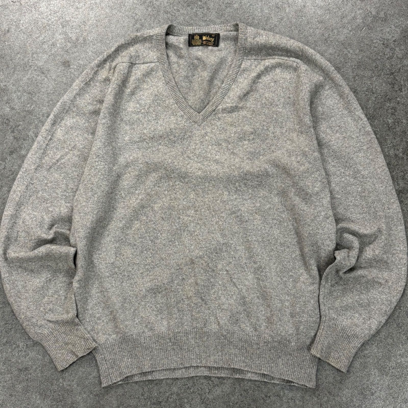 Made in Scotland Wolsey 100% Cashmere Sweater Gray スコットランド 